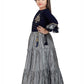 Blue & Grey Embellished Ready to Wear Lehenga & Blouse With Dupatta Choli For Girls - Betty Ethnic India - Saris & Lehengas - Betty Girls Wear Online