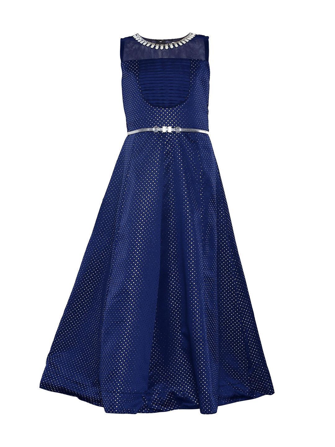 Blue Coloured Georgette Simple Gown For Girls - Betty Ethnic India - Gown - Betty Girls Wear Online