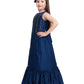 Blue Embellished Hand Work Ethnic Gown For Girls - Betty Ethnic India - Gown - Betty Girls Wear Online