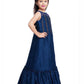 Blue Embellished Hand Work Ethnic Gown For Girls - Betty Ethnic India - Gown - Betty Girls Wear Online