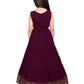 Burgundy Coloured Embellished Dupatta Styled Georgette Gown For Girls - Betty Ethnic India - Gown - Betty Girls Wear Online