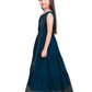Burgundy Coloured Embellished Dupatta Styled Georgette Gown For Girls - Betty Ethnic India - Gown - Betty Girls Wear Online