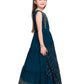 Burgundy Coloured Embellished Dupatta Styled Georgette Gown For Girls - Betty Ethnic India - Gown - Betty Girls Wear Online