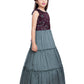 Burgundy Coloured Simple Design Imported Top Fabric Gown For Girls - Betty Ethnic India - Gown - Betty Girls Wear Online