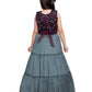 Burgundy Coloured Simple Design Imported Top Fabric Gown For Girls - Betty Ethnic India - Gown - Betty Girls Wear Online