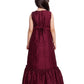 Burgundy Embellished Hand Work Ethnic Gown For Girls - Betty Ethnic India - Gown - Betty Girls Wear Online