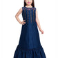 Burgundy Embellished Hand Work Ethnic Gown For Girls - Betty Ethnic India - Gown - Betty Girls Wear Online