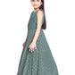 Dark Green Coloured Jacket Styled Gown For Girls - Betty Ethnic India - Gown - Betty Girls Wear Online