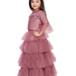 Deco Rose Coloured Embroidered Ready to Wear Lehenga Choli For Girls - Betty Ethnic India - Saris & Lehengas - Betty Girls Wear Online