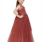 Flamingo Imported Net Party Wear Gown For Girls - Betty Ethnic India - Gown - Betty Girls Wear Online