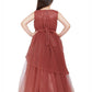 Flamingo Imported Net Party Wear Gown For Girls - Betty Ethnic India - Gown - Betty Girls Wear Online