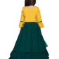 Full Sleeves Choli For Girls With Sequin Detailing Flared Lehenga & Dupatta - Yellow & Green - Betty Ethnic India - Saree & Lehenga - Betty Girls Wear Online