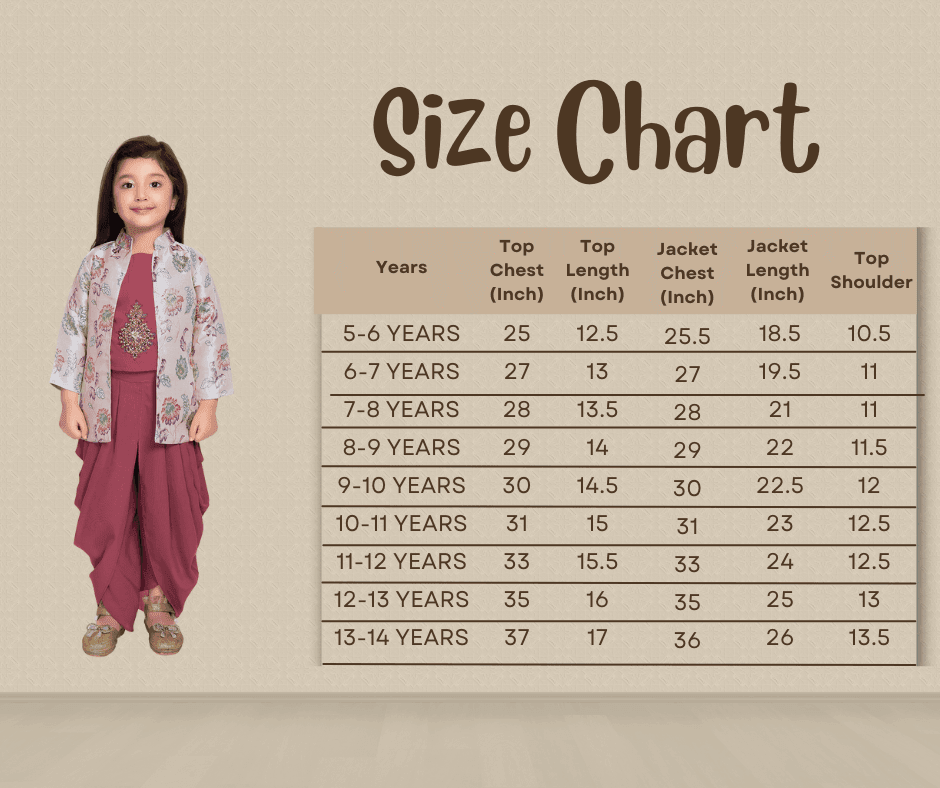 Mauve Embroidered Beads and Stones Top with Dhoti Pants For Girls - Betty Ethnic India - Dhoti Sets - Betty Girls Wear Online