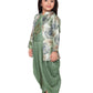 Green Coloured solid Top with Dhoti Pants For Girls - Betty Ethnic India - Dhoti Sets - Betty Girls Wear Online