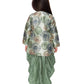 Green Coloured solid Top with Dhoti Pants For Girls - Betty Ethnic India - Dhoti Sets - Betty Girls Wear Online
