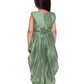 Green Coloured solid Top with Dhoti Pants For Girls - Betty Ethnic India - Dhoti Sets - Betty Girls Wear Online