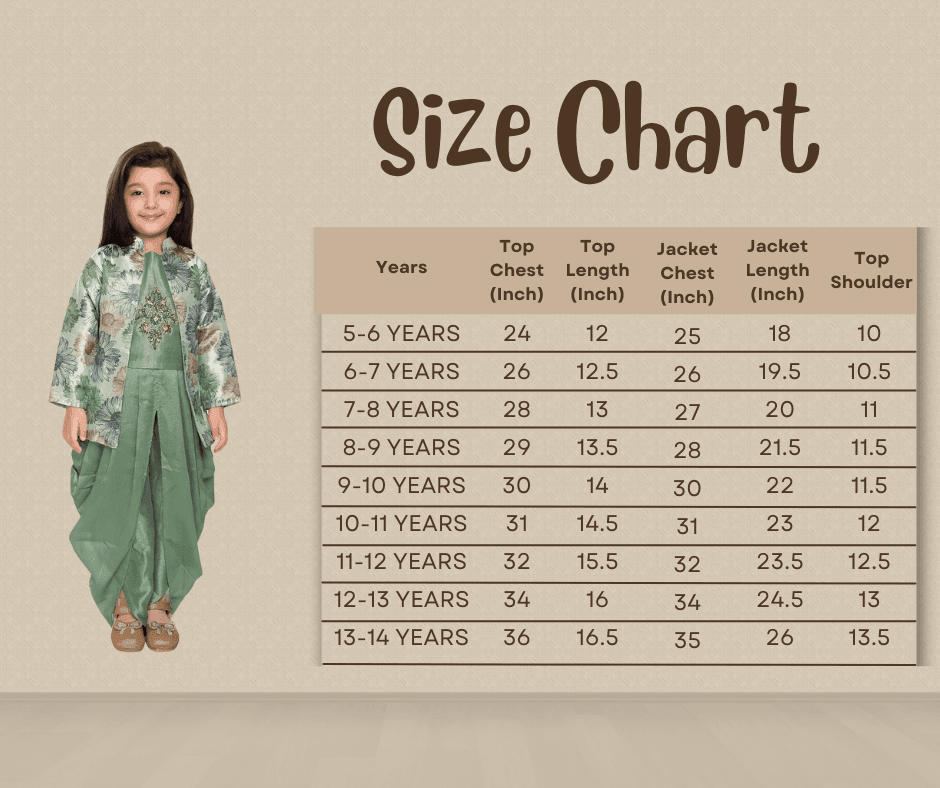 Green Coloured solid Top with Dhoti Pants For Girls - Betty Ethnic India - Dhoti Sets - Betty Girls Wear Online