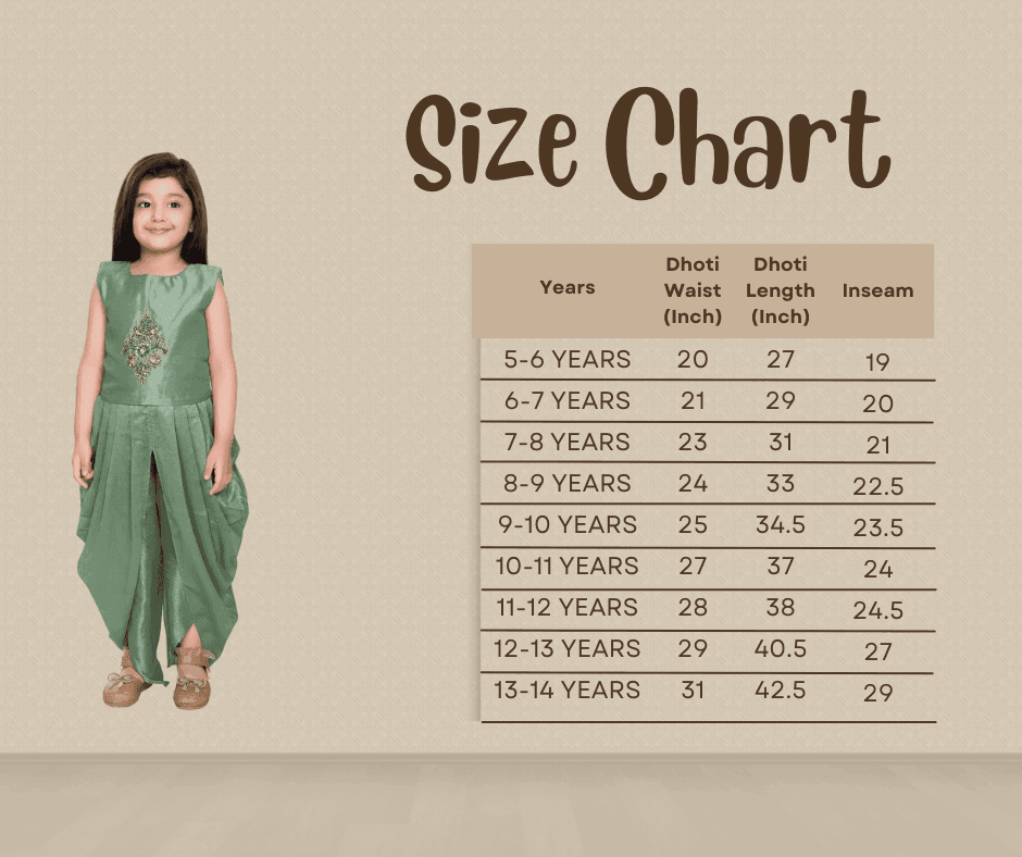 Green Coloured solid Top with Dhoti Pants For Girls - Betty Ethnic India - Dhoti Sets - Betty Girls Wear Online