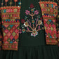 Green Georgette Embroidered Maxi Fit & Flared Dress With Embellished Jacket Styled Gown For Girls - Betty Ethnic India - Gown - Betty Girls Wear Online