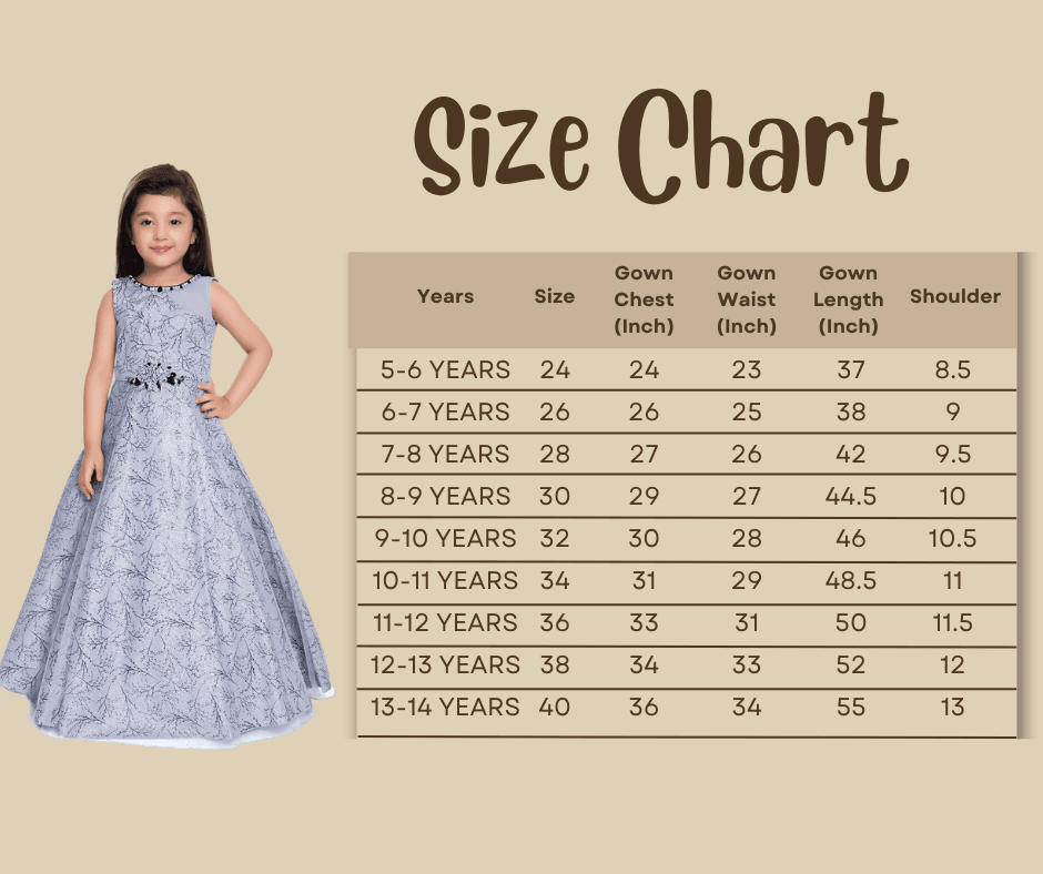 Grey & Black Floral Embellished Imported Net Gown For Girls - Betty Ethnic India - Gown - Betty Girls Wear Online