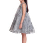 Grey & Cream-Coloured Floral Dupatta Styled Fit & Flare Party Wear Frock For Girls - Betty Ethnic India - Frock - Betty Girls Wear Online