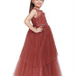 Grey Coloured Imported Net Party Wear Gown For Girls - Betty Ethnic India - Gown - Betty Girls Wear Online
