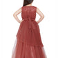 Grey Coloured Imported Net Party Wear Gown For Girls - Betty Ethnic India - Gown - Betty Girls Wear Online