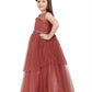 Grey Coloured Imported Net Party Wear Gown For Girls - Betty Ethnic India - Gown - Betty Girls Wear Online