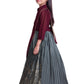 Grey Embellished Chinon Dupatta Ethnic Fit & Flare Gown For Girls - Betty Ethnic India - Gown - Betty Girls Wear Online