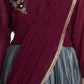 Grey Embellished Chinon Dupatta Ethnic Fit & Flare Gown For Girls - Betty Ethnic India - Gown - Betty Girls Wear Online