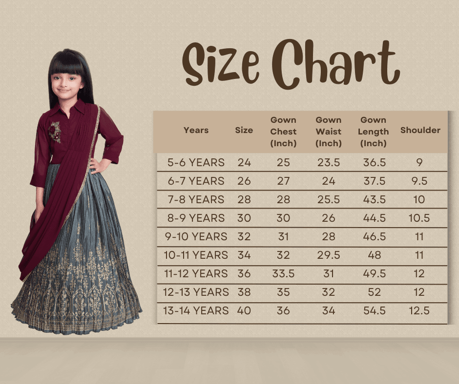 Grey Embellished Chinon Dupatta Ethnic Fit & Flare Gown For Girls - Betty Ethnic India - Gown - Betty Girls Wear Online