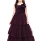 Wine Coloured Big Flower Pattern Gown For Girls - Betty Ethnic India - Gown - Betty Girls Wear Online