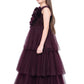 Wine Coloured Big Flower Pattern Gown For Girls - Betty Ethnic India - Gown - Betty Girls Wear Online