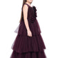 Wine Coloured Big Flower Pattern Gown For Girls - Betty Ethnic India - Gown - Betty Girls Wear Online