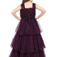 Wine Coloured Big Flower Pattern Gown For Girls - Betty Ethnic India - Gown - Betty Girls Wear Online