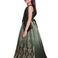 Mahendi Coloured Embellished Jacket Styled Chinon Gown For Girls - Betty Ethnic India - Gown - Betty Girls Wear Online