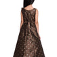 Mustard Yellow & Brown Embellished Broket Gown With Dupatta Style Gown For Girls - Betty Ethnic India - Gown - Betty Girls Wear Online