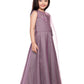 Orchid Coloured Embellished One Sided Sleeve Net Gown For Girls - Betty Ethnic India - Gown - Betty Girls Wear Online