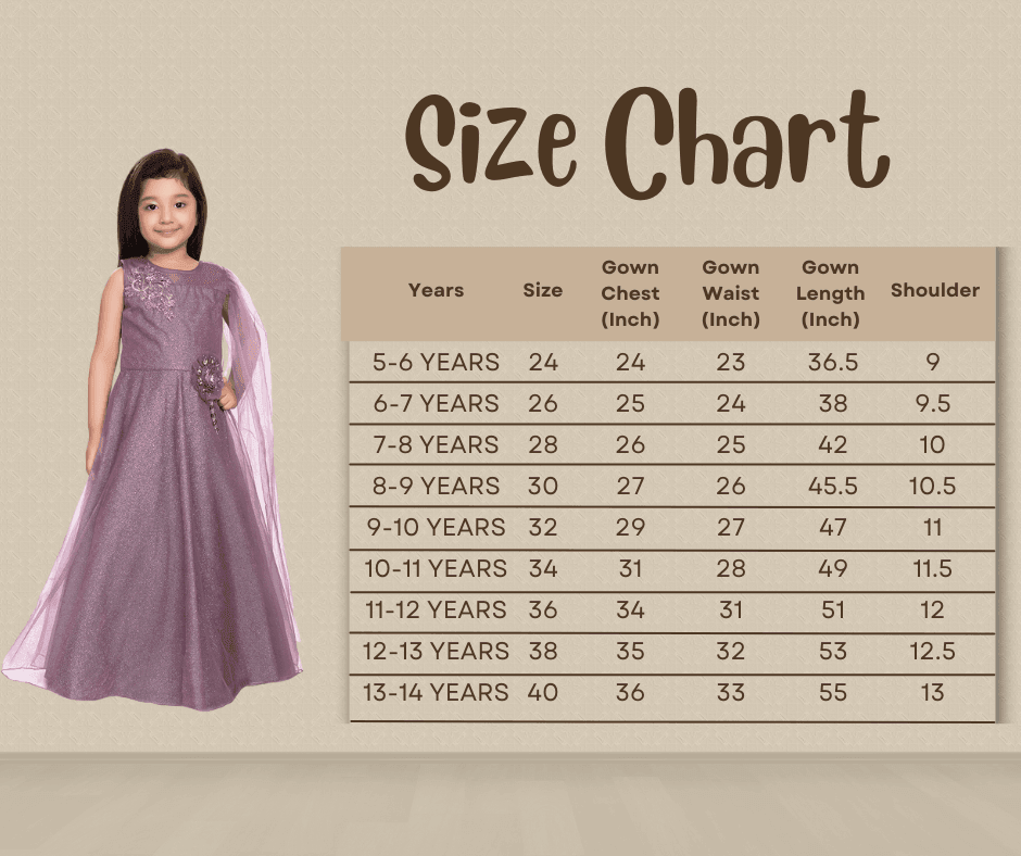 Orchid Coloured Embellished One Sided Sleeve Net Gown For Girls - Betty Ethnic India - Gown - Betty Girls Wear Online