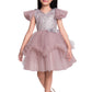 Orchid Coloured Embellished Simple Design Net Party Wear Frock For Girls - Betty Ethnic India - Frock - Betty Girls Wear Online