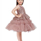 Orchid Coloured Imported Net Peplum Styled Party Wear Frock For Girls - Betty Ethnic India - Frock - Betty Girls Wear Online