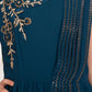 Peacock Blue Embellished Georgette Gown For Girls - Betty Ethnic India - Gown - Betty Girls Wear Online