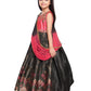 Pink & Gold Coloured Sleeveless Embellished Yoke Party Gown For Girls With Dupatta - Betty Ethnic India - Gown - Betty Girls Wear Online