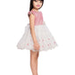 Pink & White Imported Net Simple Design Party Wear Frock For Girls - Betty Ethnic India - Frock - Betty Girls Wear Online