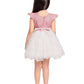 Pink & White Imported Net Simple Design Party Wear Frock For Girls - Betty Ethnic India - Frock - Betty Girls Wear Online