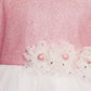 Pink & White Imported Net Simple Design Party Wear Frock For Girls - Betty Ethnic India - Frock - Betty Girls Wear Online