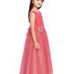 Pink Coloured Net Simple Design Gown For Girls - Betty Ethnic India - Gown - Betty Girls Wear Online