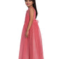 Pink Coloured Net Simple Design Gown For Girls - Betty Ethnic India - Gown - Betty Girls Wear Online