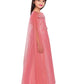Pink Floral Two Sided Sleeve Design Style Gown For Girls - Betty Ethnic India - Gown - Betty Girls Wear Online