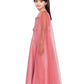 Pink Floral Two Sided Sleeve Design Style Gown For Girls - Betty Ethnic India - Gown - Betty Girls Wear Online